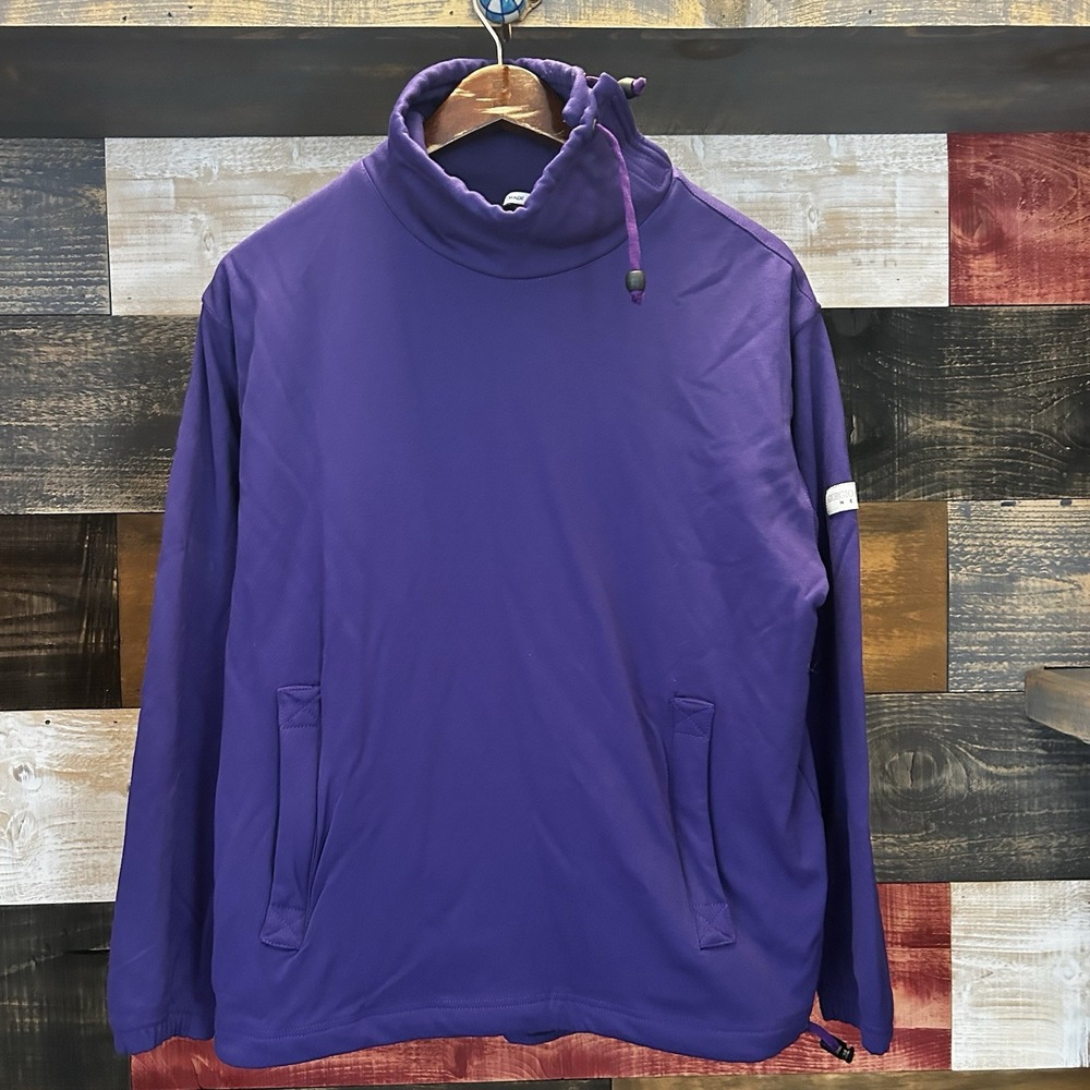 Giorgio Armani Neve Women's Fleece Pullover Purple Zip Neck Ski Sweater Size L